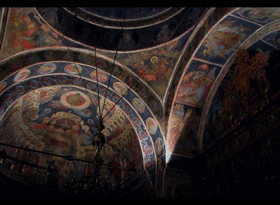 τέχνη, τοιχογραφία, θρησκεία, βυζαντινής, Ορθόδοξη, σχεδιασμός, σε εσωτερικούς χώρους, εκκλησία, αρχιτεκτονική, μωσαϊκό