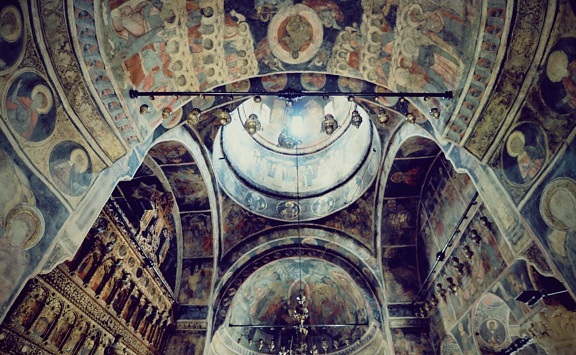 egyház, vallás, ortodox, művészet, freskó, mozaik, katedrális, arch, régi, bizánci