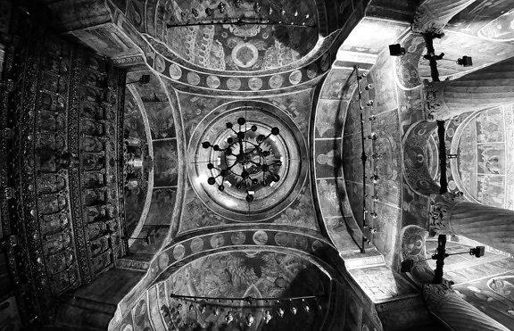 สถาปัตยกรรม ไบแซนไทน์ ดั้งเดิม โบราณ ขาวดำ ออกแบบ โบสถ์ โบราณ ศาสนา