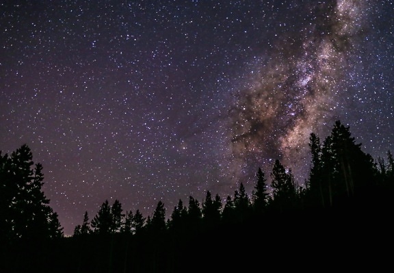 Astronomia, ciemny, moonlight, galaxy, niebo, natura, zima, star, konstelacji