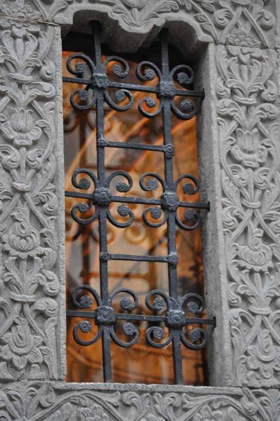 decoration, design, pattern, art, old, iron, window, wall