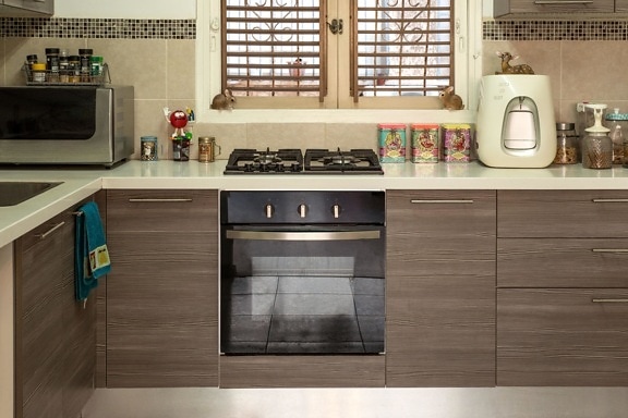 stove, kitchen, oven, refrigerator, contemporary, inside, room, indoors