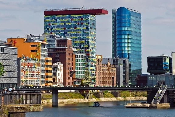 grad, arhitektura, Panorama grada, moderna, rijeke, nebo, u centru grada, Urbano