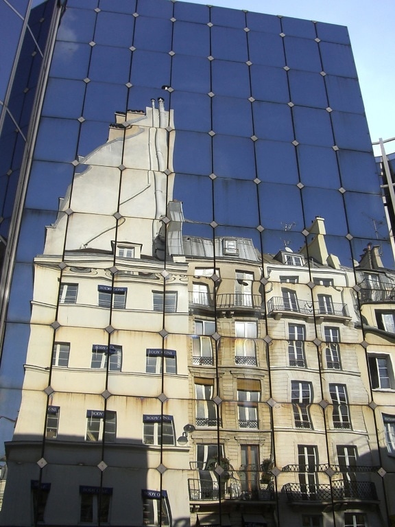 architecture, city, urban, exterior, glass, reflection, modern