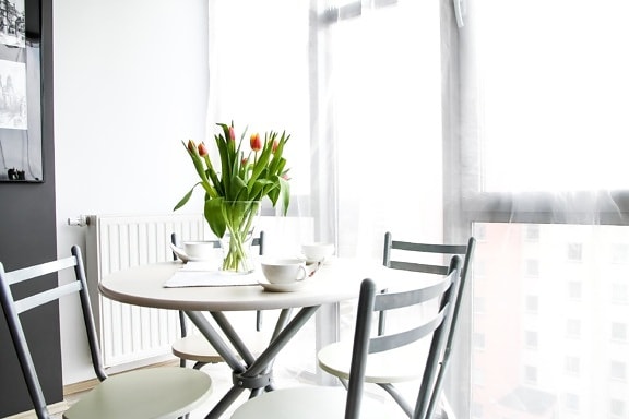 mobilio, ambientazione, spazio, interno, tavolo, sedia, contemporanea, finestra