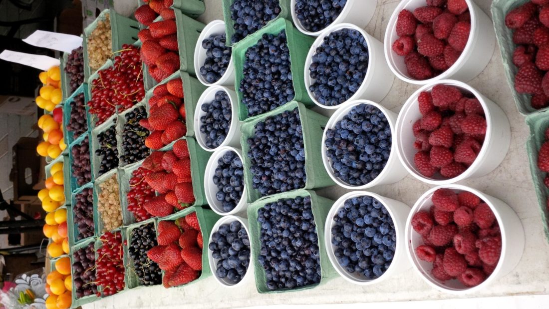 ovoce, jídlo, berry, trh, borůvkový, malinový, blackberry