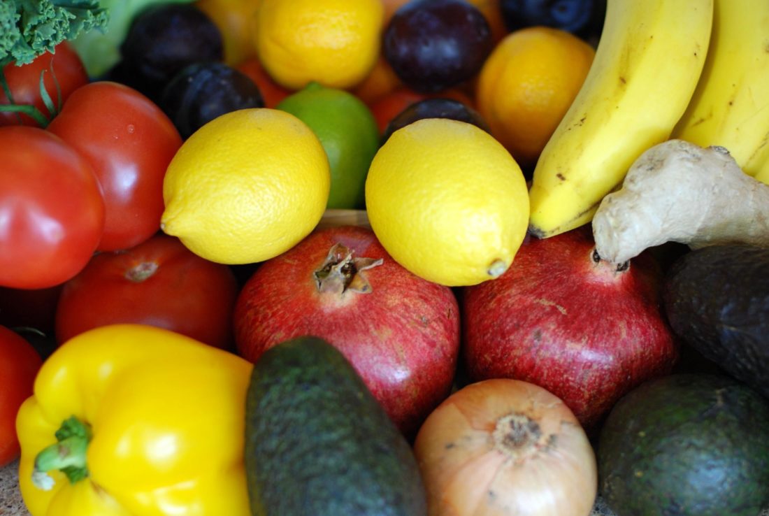frugt, banan, marked, mad, æble, citron, ernæring, citrus, frugt