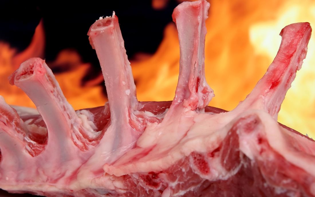 potraviny, maso, steak, hovězí maso, večeře, vepřové, oheň, barbecue, syrové maso