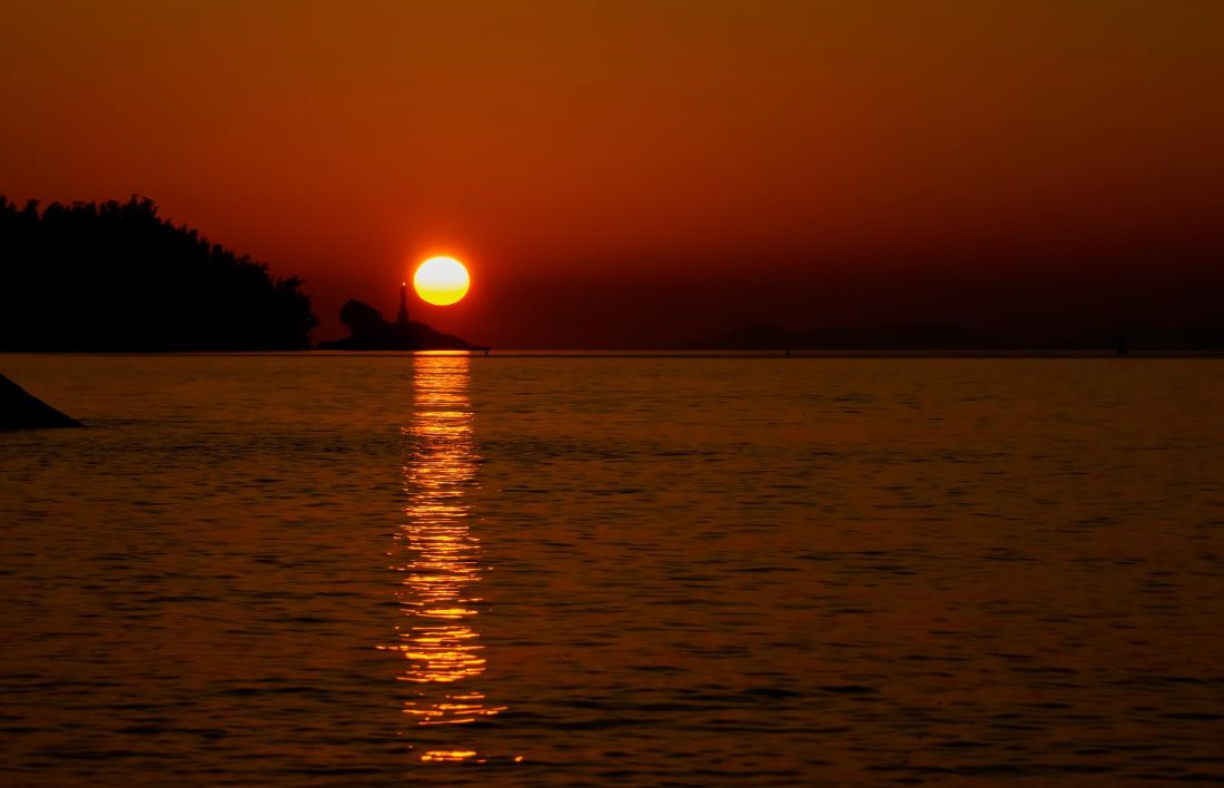 พระอาทิตย์ตก รุ่งอรุณ น้ำ พลบค่ำ อาทิตย์ ทะเล หาด มหาสมุทร ดาว พระอาทิตย์ขึ้น