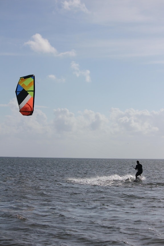 water, sea, beach, ocean, sky, parachute, float, sport, surfer