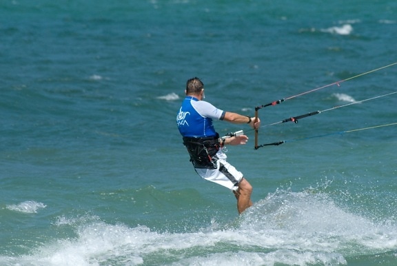 конкуренцията, спортист, вода, океан, плаж, море, спорт, въже