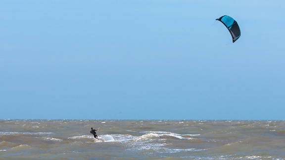 水, 海滩, 海, 风, 天空, 海洋, 海岸, 降落伞