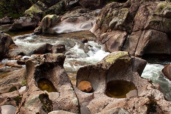 příroda, proud, voda, řeka kamene