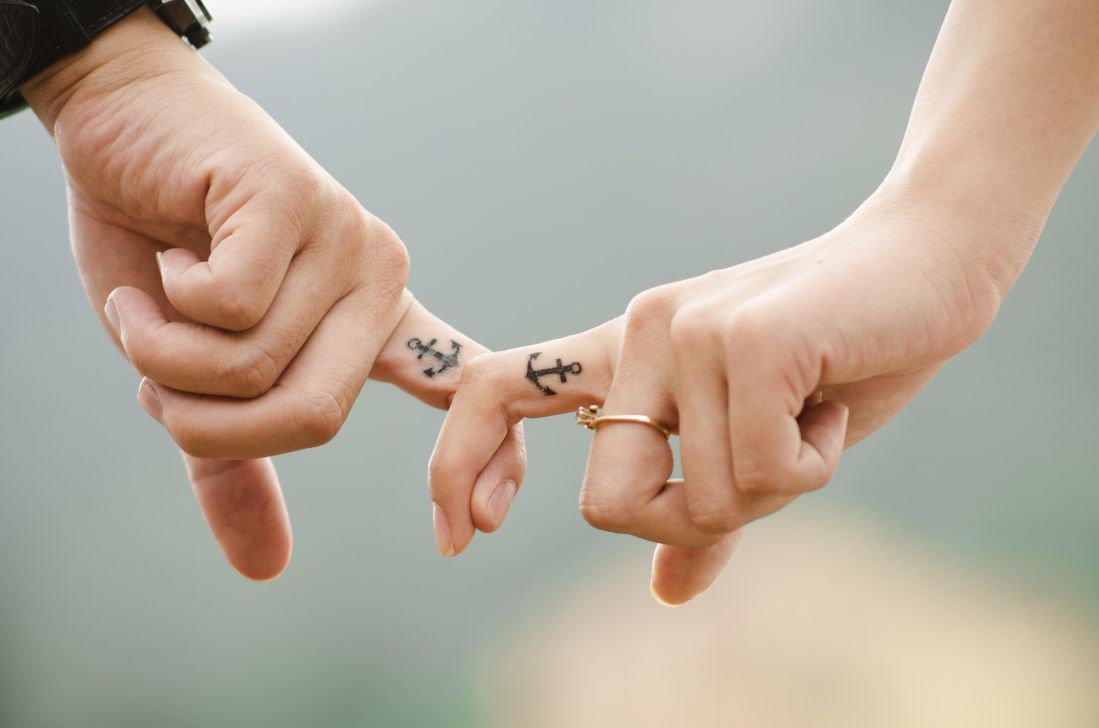 mano, mujer, tatuaje, Asociación, dedo, novio, novia, romance, gente