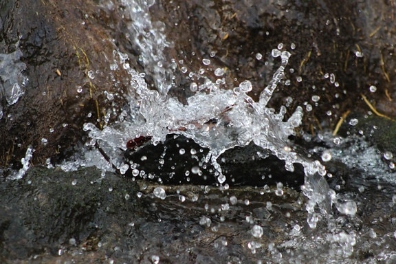 water, riverbank, waterdrop, coast, stone, motion, splash