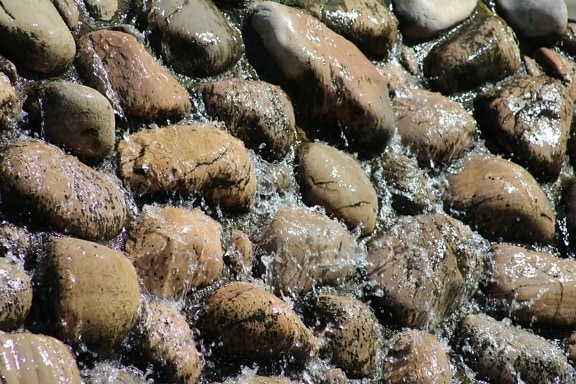 sten, våd, vand, store sten, natur