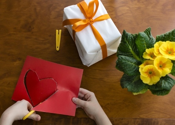 หัวใจ มือ ดอกไม้ ใบ การ์ด วันเกิด กระดาษ วัสดุ กระดาษ ออกแบบ วัสดุ