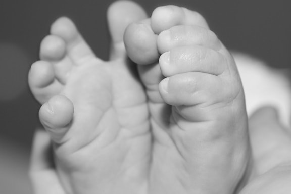 Baby, Person, Hand, Fuß, Finger, barfuß, Kind, Mutterschaft