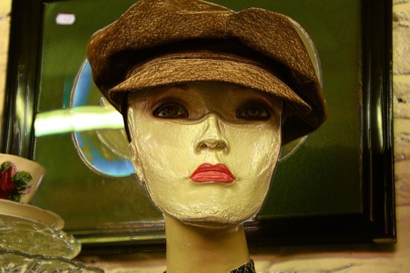 plástico, muñeca, objeto, moda, retrato, sombrero