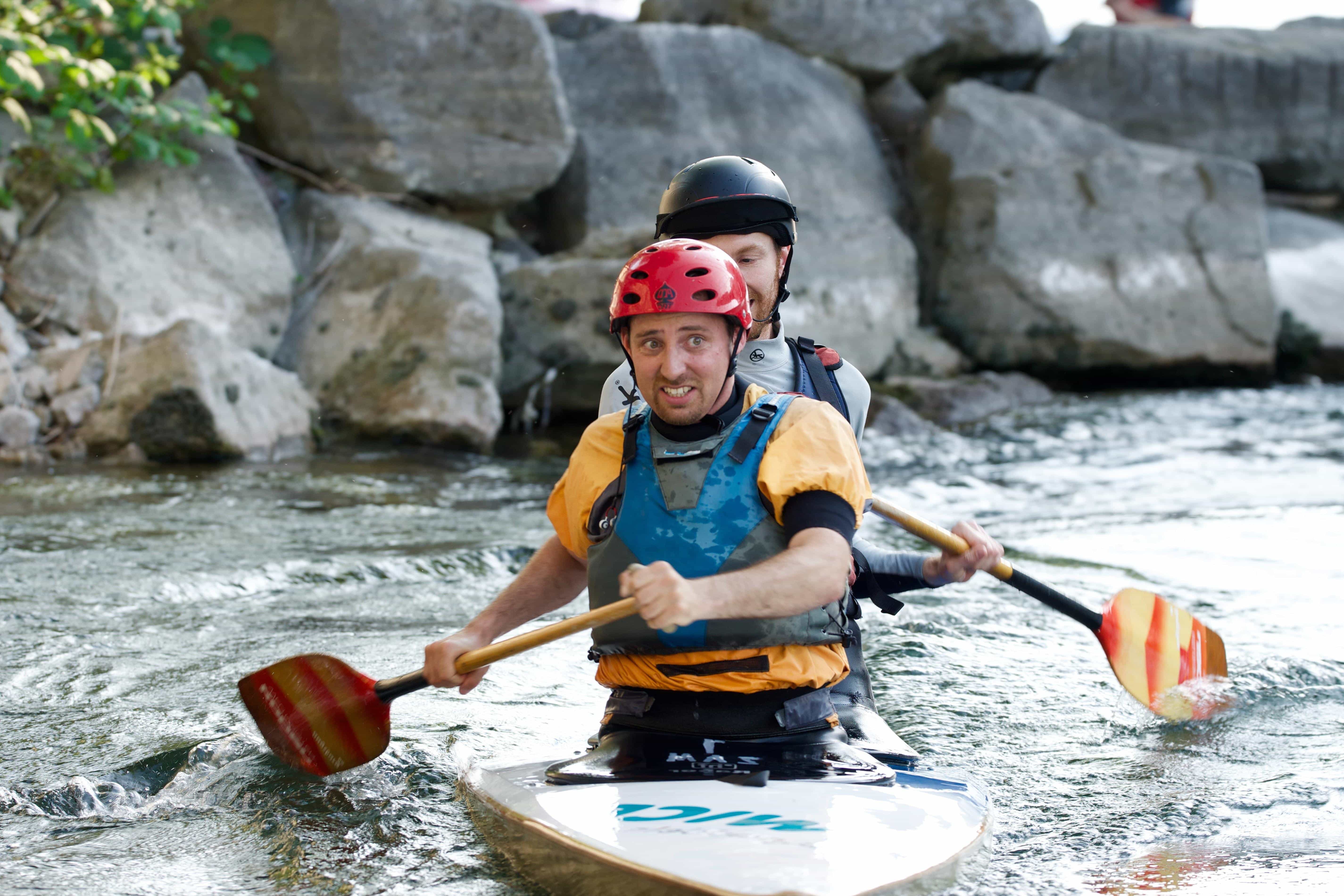 billede: vand, kajak, rafting, adventure, oar, kano, pagaj, båd, udendørs, sport