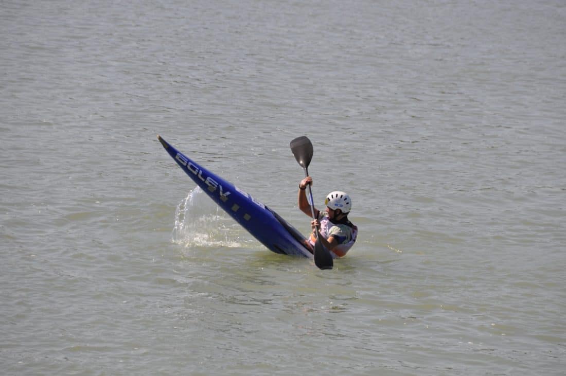 concorrenza, kayak, acqua, corsa, atleta, fiume, mare, all'aperto, Remo