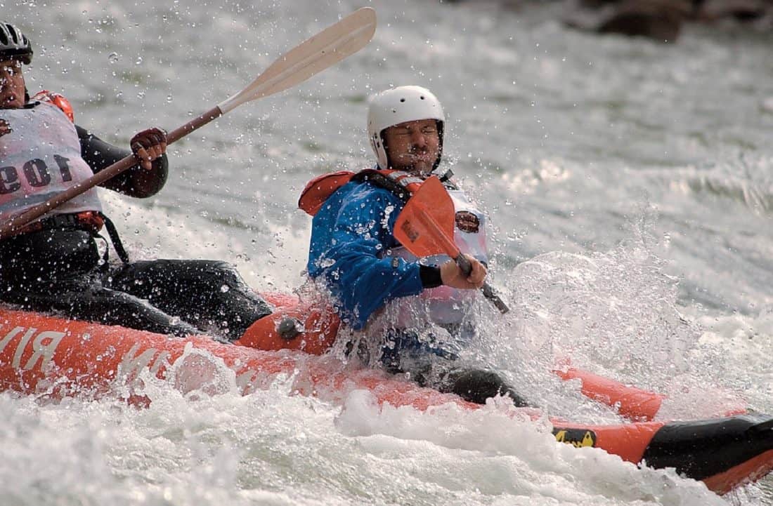cạnh tranh, đua, thuyền kayak, đi canoe, vận động viên, phao, thể thao