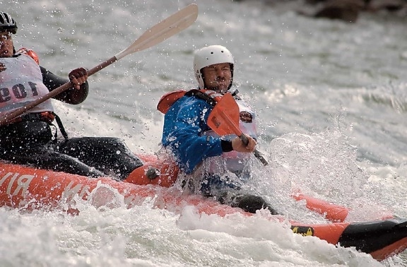 compétition, course, kayak, canot, athlète, flotteur, sport