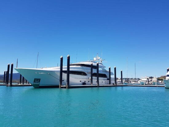 water, blue sky, pier, ship, luxury, boat, yacht, sea, outdoor