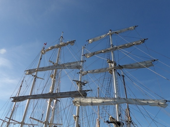 vattenskotrar, segelbåt, segla, fartyg, mast, sky, vind, båt