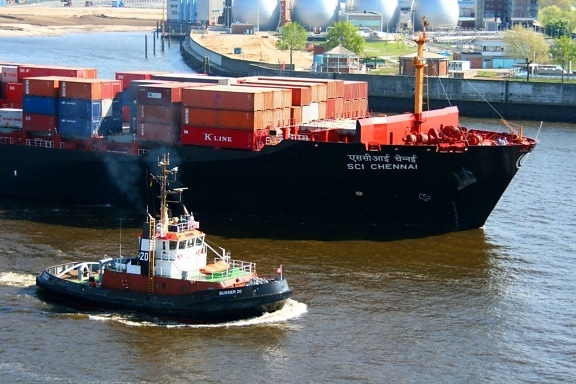 tugboat, cargo ship, watercraft, water, ship, industry, harbor, shipment