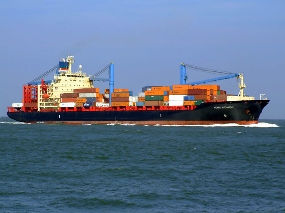 Водний транспорт, корабель, відвантаження, контейнер, Вантажне судно, води, промисловості