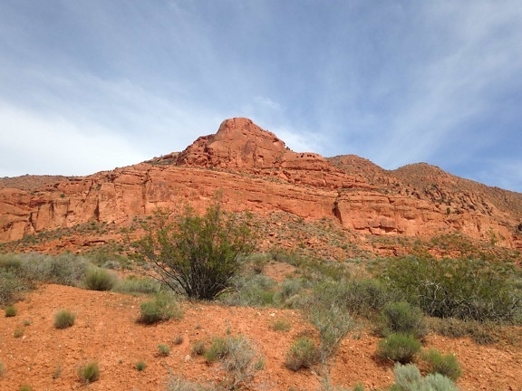 Desert, sandsten, geologi, blå himmel, landskab, tør, canyon, udendørs, bjerg