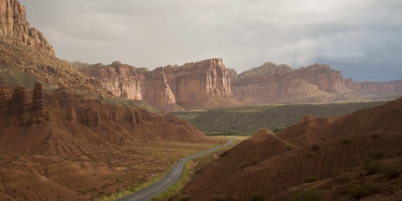 maisema, mountain valley, autiomaa, canyon, cliff, geologia, sky
