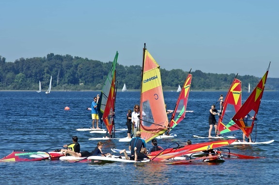 verseny, verseny, legénység, sport, szél, hullám, motoros vízi sporteszközök, víz, csónak