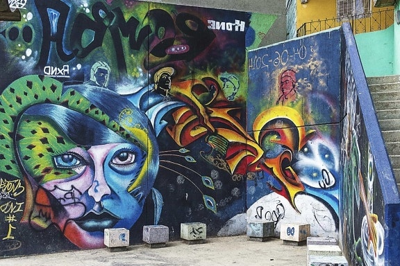 grafiti, vandalisme, Desain, mural, seni, street, dinding, ilustrasi, perkotaan