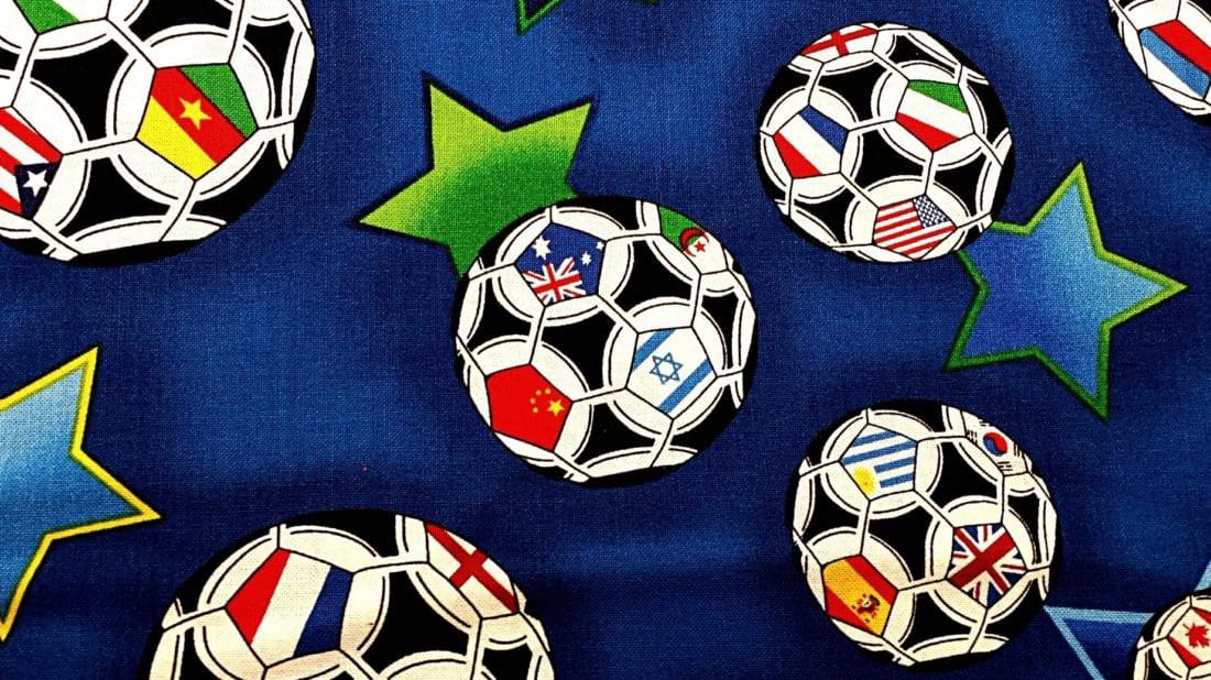 toile, soccer, football, ballon, sport, textil, tissu, décoration, colorée