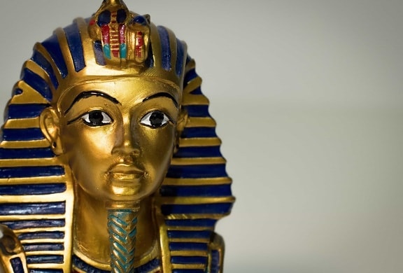 Farao, Egypten, skulptur, staty, konst, religion, mask, guld