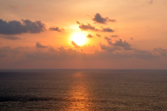 sunrise, sunlight, dawn, sun, water, sea, ocean, beach, dusk, landscape
