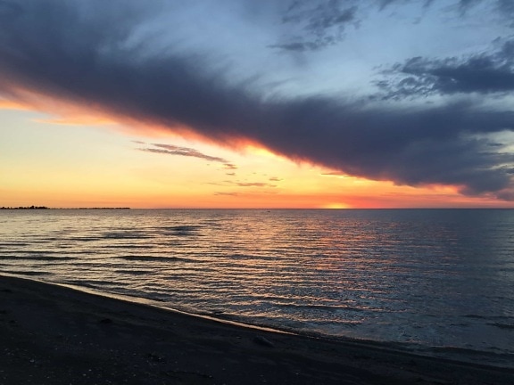 Free picture: sunrise, shadow, darkness, sky, backlit, water, beach ...