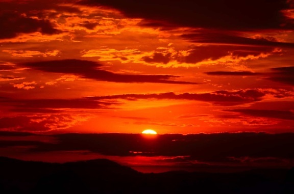 พระอาทิตย์ขึ้น เงา มืด มืด สีแดง รุ่งอรุณ ซัน ค่ำ ฟ้า พระอาทิตย์ขึ้น ภูมิทัศน์ ฮอไรซอน