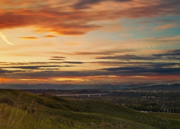 Sunrise hill, Parque Nacional, colina, luz del sol, paisaje, cielo, amanecer, césped al aire libre,