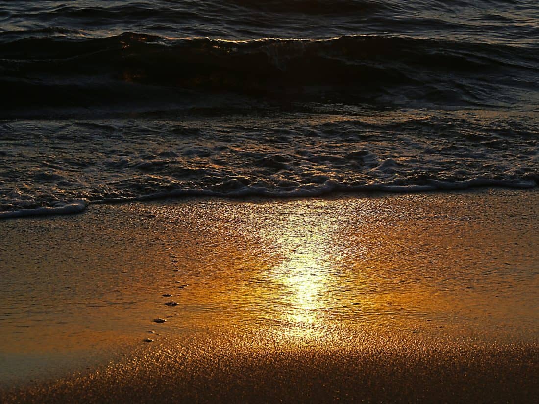 Sunrise узбережжі пляжу, океан, води, море, морський пейзаж, Приморський