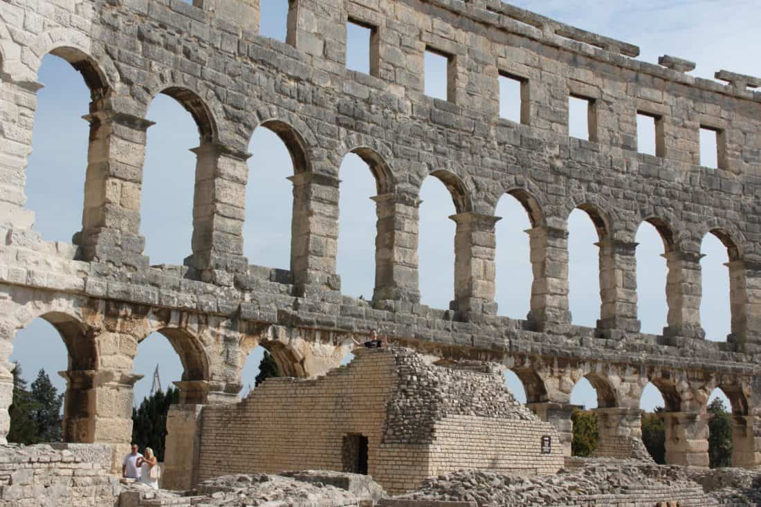 amfiteatar, Colosseum, drevni, Rim, Italija, srednjovjekovni, arheologija, arhitektura