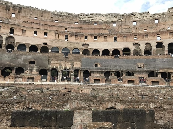 architecture, amphitheater, Rome, Italy, medieval, ancient, old, Colosseum