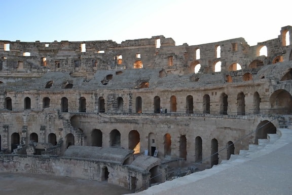 Architektura, starobylé, amfiteátr, divadlo, středověká, Řím, Itálie,
