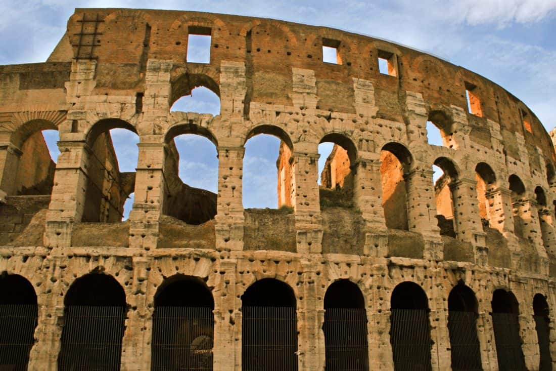 Colosseo, antico, architettura, anfiteatro, landmark medievale, Roma, Italia,