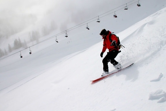 neve, inverno, desporto, colina, esquiador, montanha, snowboard, frio, esporte