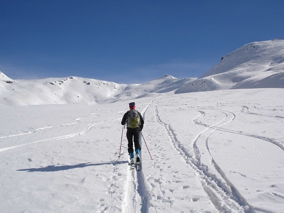 śnieg, sport, hill, zima, góry, zimno, narciarz, lód, krajobraz