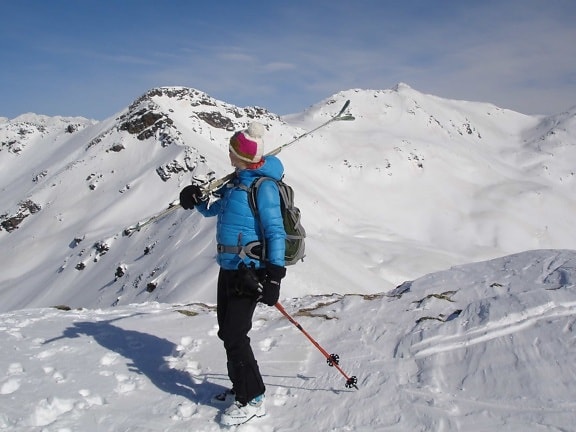 sníh, sport, osoba, mountain, dobrodružství, zima, horolezec, stoupání, LED