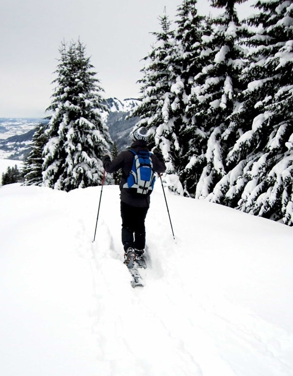 snow, winter, sport, cold, skier, adventure, mountain, ice